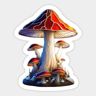 Tall Woodsy Mushroom Bunch Sticker